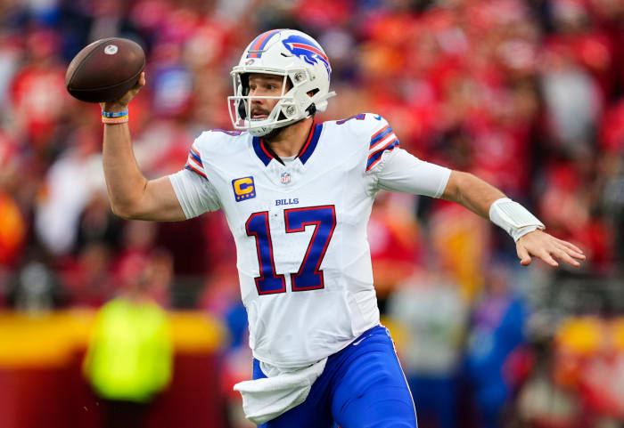 Josh Allen had 265 total yards and two touchdowns against the Kansas City Chiefs.